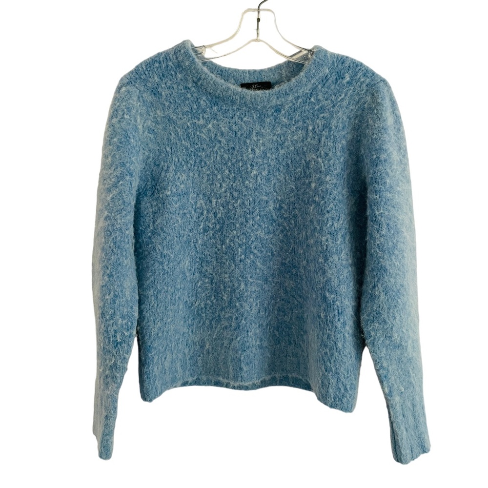 J. Crew Fuzzy Alpaca Sweater Size Medium Blue